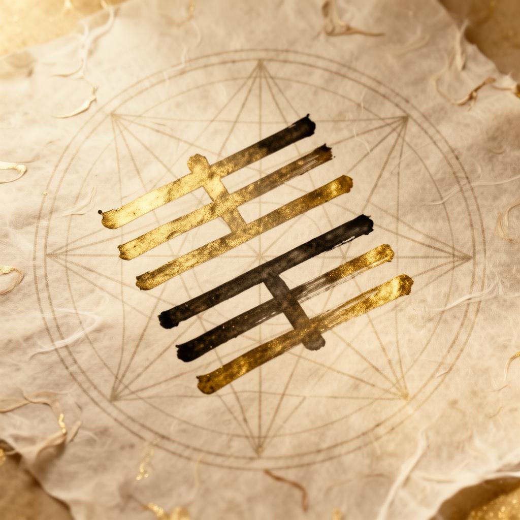 Abstract golden light through natural elements